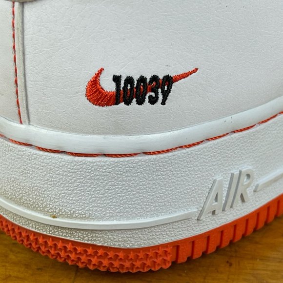 Nike Air Force 1 Low CT2585-100 Rucker Park White Team Orange Size 9.5 Sneakers